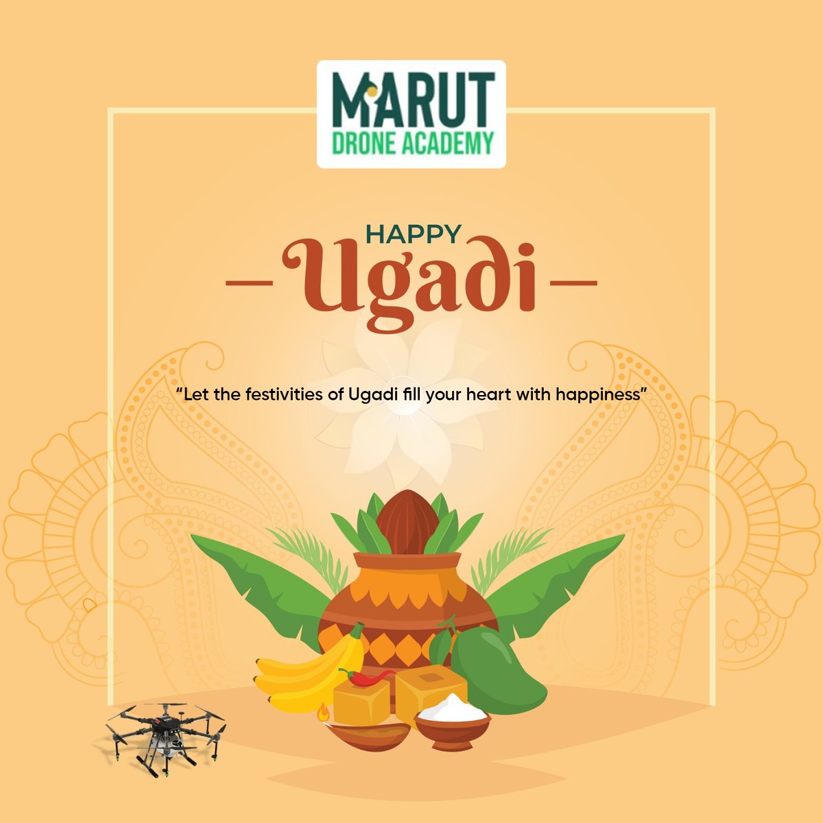 marutdrone's tweet photo. May this Ugadi usher in new hope, new aspirations, and new beginnings for you and your loved ones. Happy Ugadi! 
#MarutDroneAcademy #HappyUgadi #Ugadi2024 https://t.co/u47JT0gzRw