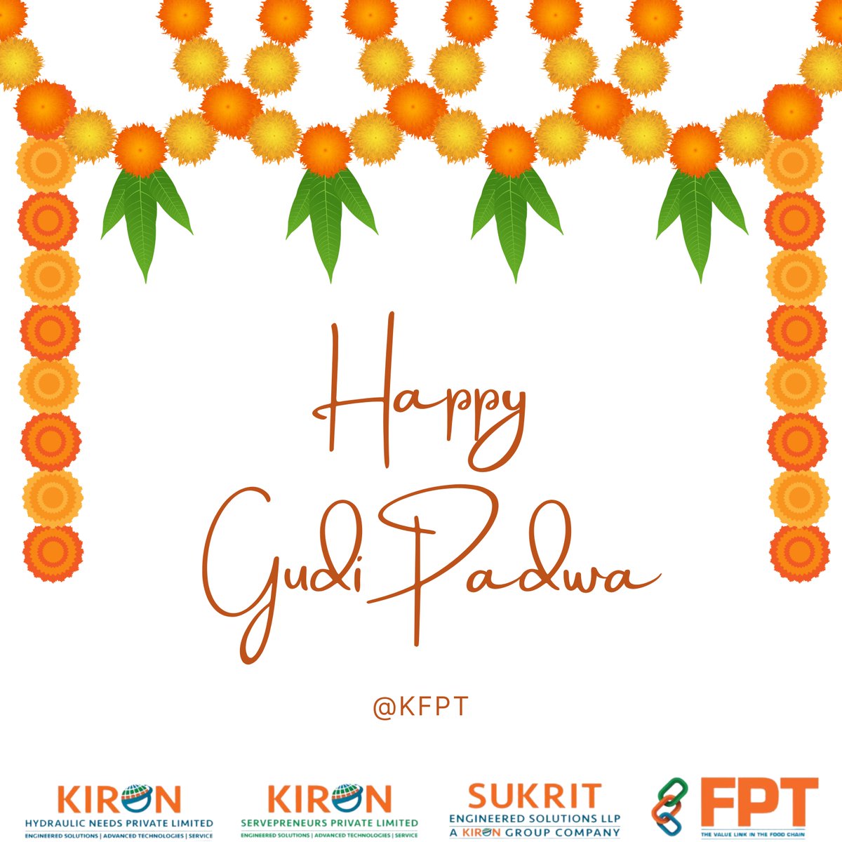 Happy Gudi Padwa to Everyone from Kiron Food Processing Technologies! Let's celebrate new beginnings and the joy of spring together!

#GudiPadwa #NewBeginnings #SpringFestival