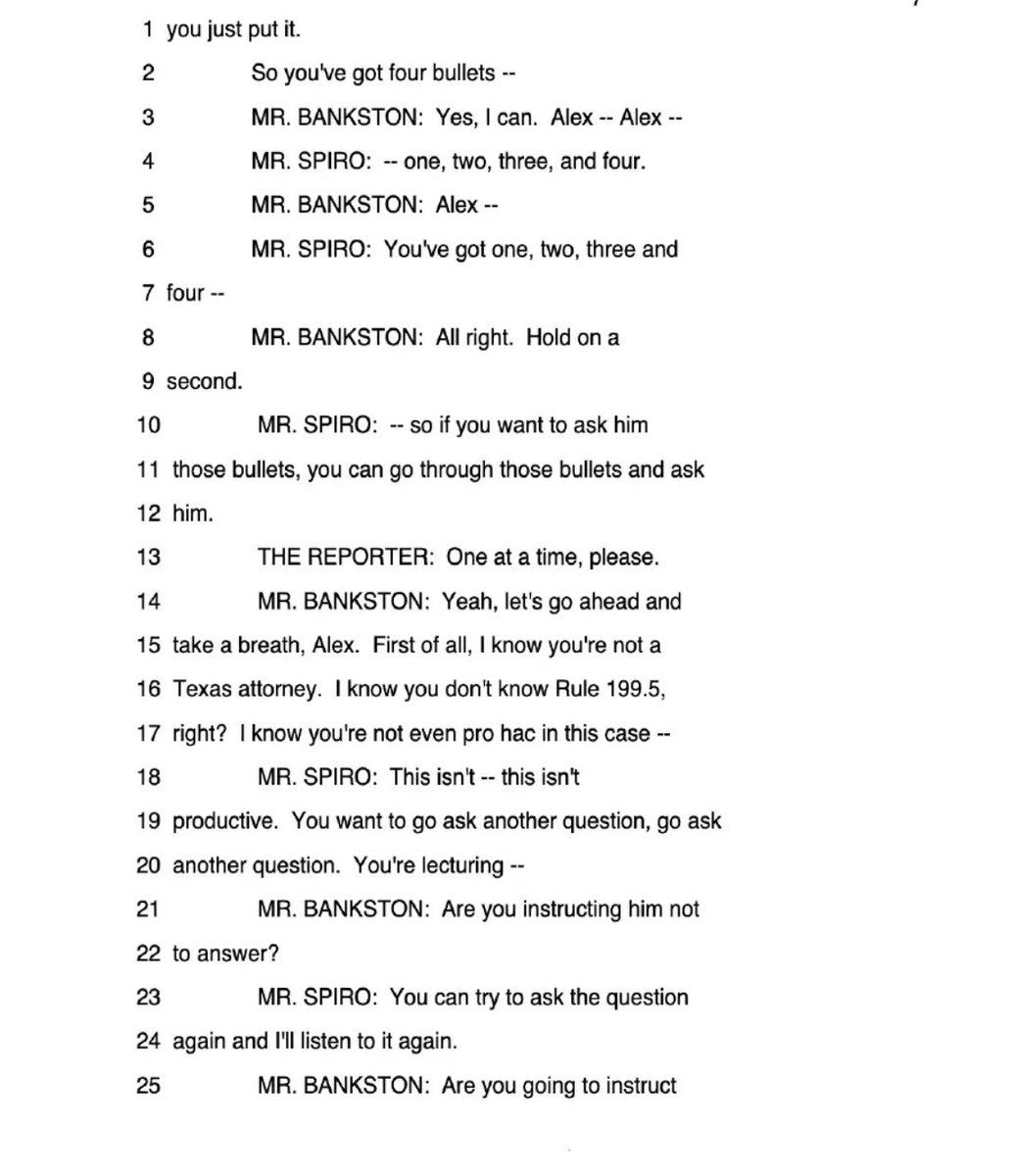 This deposition against Elon Musk is incredible, literally from the first page Elon &amp; his lawyer are doing weasel crybaby shit and <a href="/BankstonAtLaw/">Mark Bankston</a> is blowing their asses out, like immediately, just start reading.

scribd.com/document/72119…