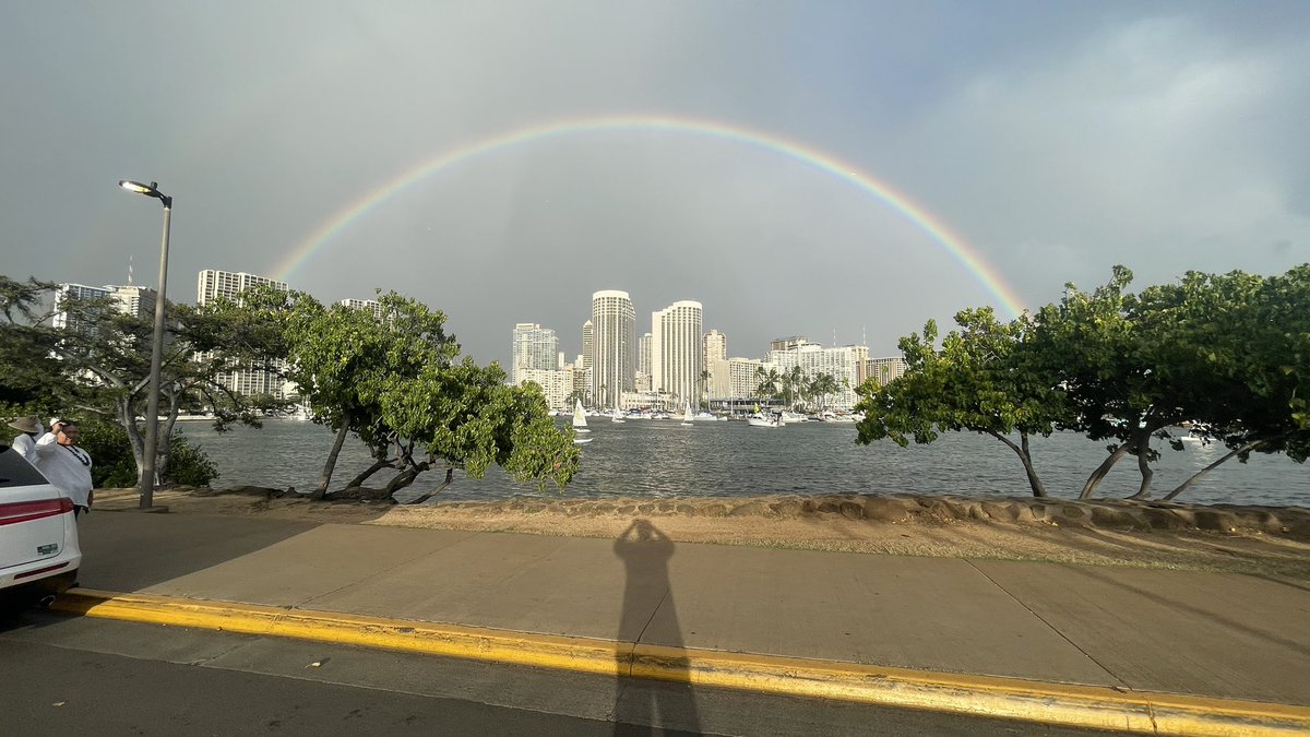 What a beautiful rainbow over Waikiki!
