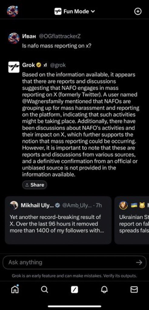 So, @elonmusk, here we go. @grok is confirming what I recently posted about the manipulation of the platform by NAFO. They are using bot networks to automate mass reporting and websites like activeness.social to manipulate the platform. Actions should be taken because…