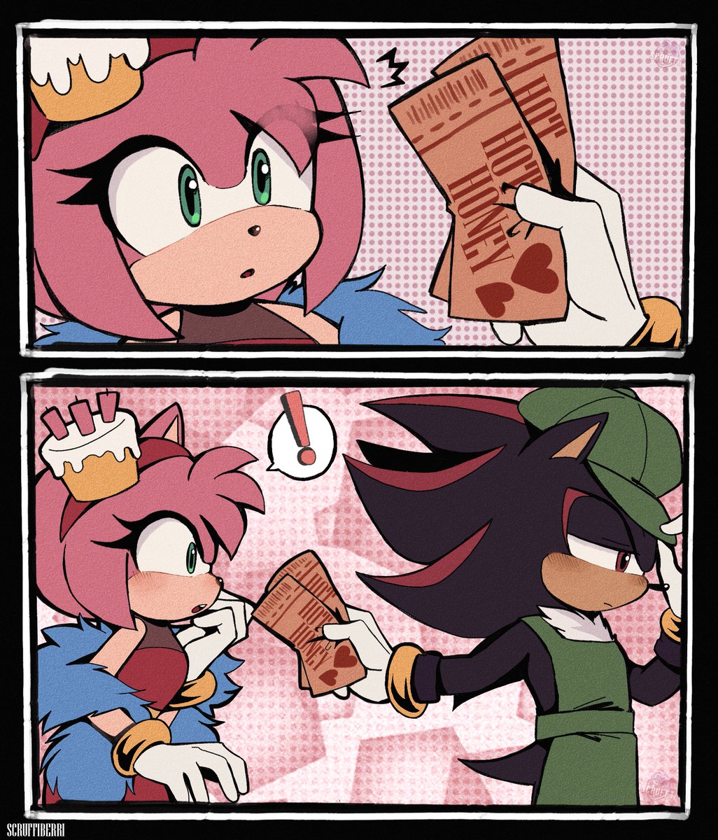 ScruffiBerri's tweet image. His gift to her🎫

#ShadowTheHedgehog #AmyRose #shadamy