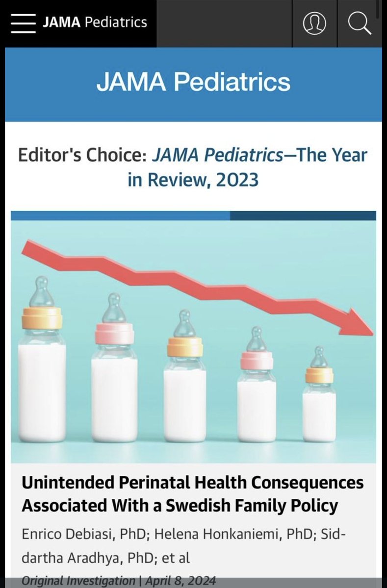 📢 Let's rethink family policies with a 'Health in All Policies' approach to avoid unintended health consequences.

jamanetwork.com/journals/jamap…

@enricodbs @501_Juarez @H_Honkaniemi @AZDuvander @AradhyaSidd @ParLeHealth

#HealthPolicy #PerinatalHealth #ResearchInsights
