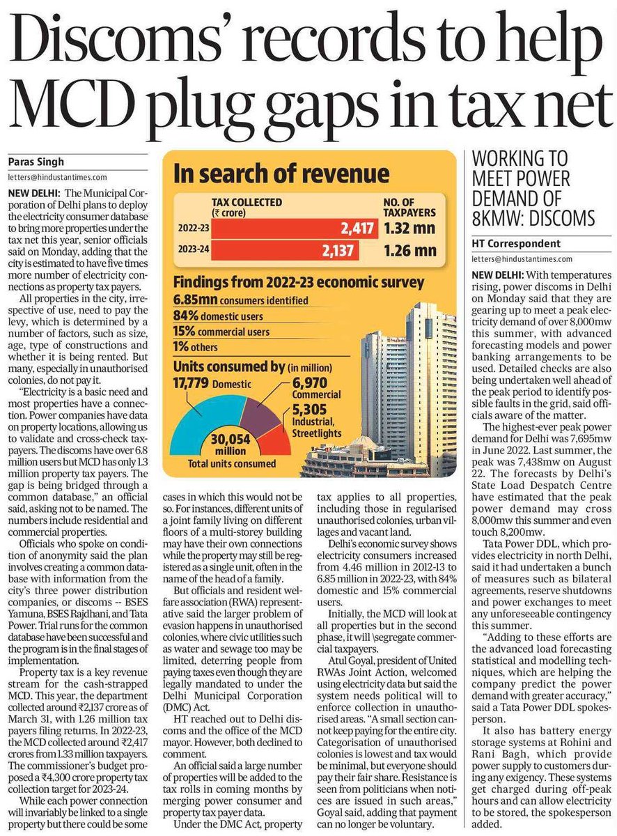 Discoms' records to help MCD plug gaps in tax net