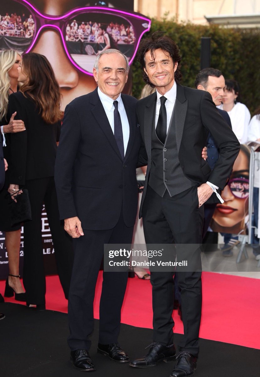 Alberto Barbera and Giulio Base attend the premiere of the movie 'Challengers' at Cinema Barberini on April 08, 2024 in Rome, Italy (Photo by Daniele Venturelli/WireImage) via @GettyImages