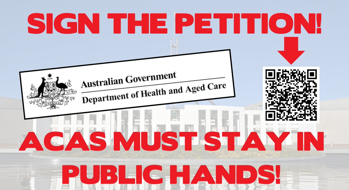 The Commonwealth wants privatise a portion of Aged Care Assessment Services: the service that determines your aged care package in your later years. 

This will prioritise profits over patients and put vulnerable Australians at risk. Sign the petition now: t.ly/pw8bn