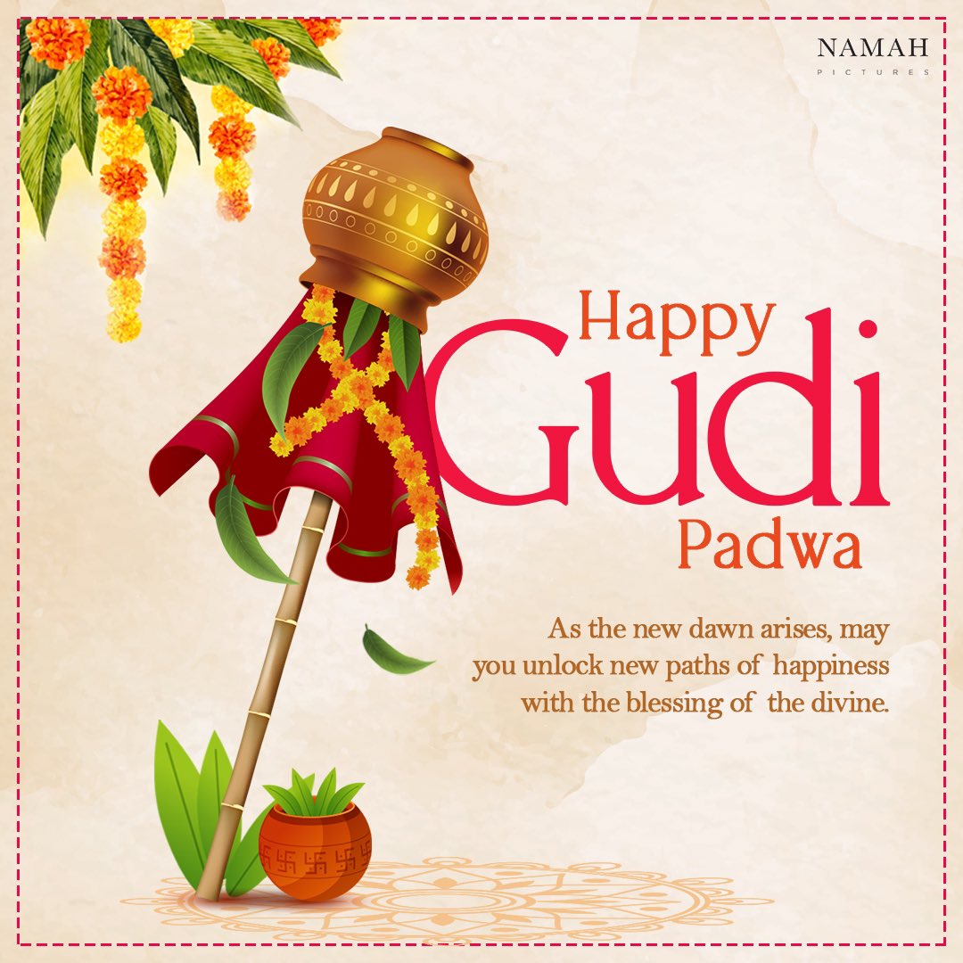 May the coming year begin with beautiful new stories in your life, filled with laughter, love, and memorable moments. Wishing you & your family a Happy Gudi Padwa 🌸💫 #GudiPadwa2024 #NamahPictures
