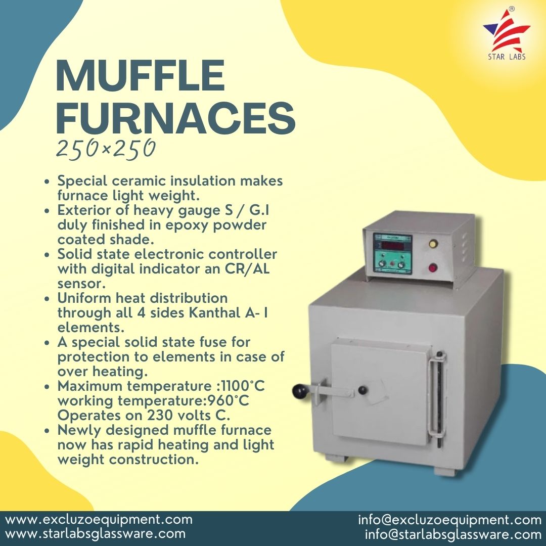 STAR LABS- MUFFLE FURNACES !

#Newly #designed #muffle #furnace #now #has #rapid #heating #scientificlabwear #light #weight #treading  #small #parts #chemical #and #industrial #field #starlabs #starlabsglassware #Special #ceramic #insulation #furnace #Biofine #excluzoequipment