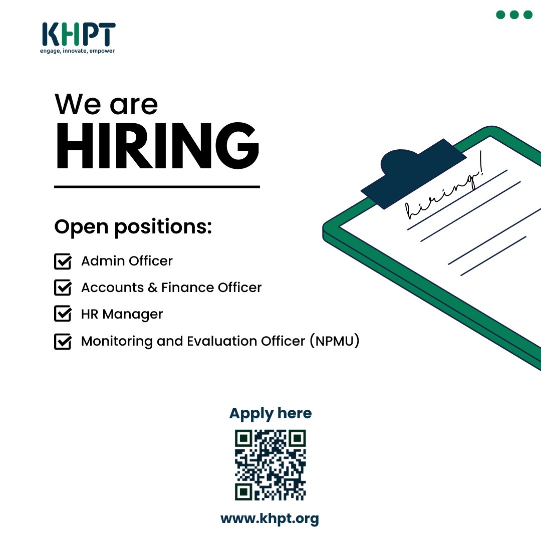 🚨 Job Alert! We're currently hiring for multiple positions. To Apply Click Here: khpt.org/work-with-us/ 𝑷𝒍𝒆𝒂𝒔𝒆 𝒍𝒊𝒌𝒆, 𝒄𝒐𝒎𝒎𝒆𝒏𝒕 𝒂𝒏𝒅 𝒔𝒉𝒂𝒓𝒆 𝒕𝒉𝒊𝒔 𝒑𝒐𝒔𝒕 𝒕𝒐 𝒉𝒆𝒍𝒑 𝒖𝒔 𝒔𝒑𝒓𝒆𝒂𝒅 𝒕𝒉𝒆 𝒘𝒐𝒓𝒅. 𝑻𝒉𝒂𝒏𝒌 𝒚𝒐𝒖! #HiringNow #khpt4change