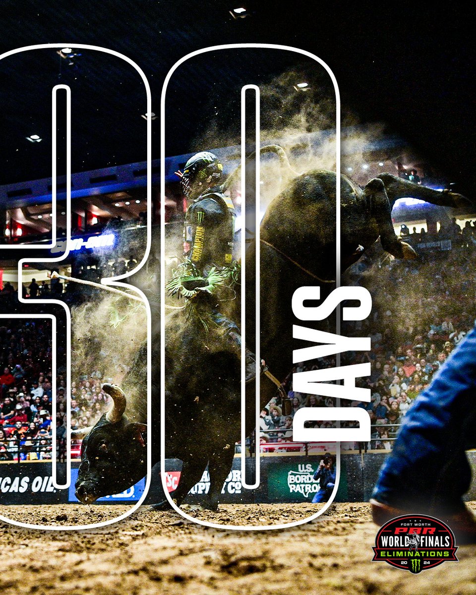 IT ALL STARTS IN ONE MONTH! Will we see YOU inside @cowtowncoliseum in just 30 days? 🎟 pbrworldfinals.com/#eliminations