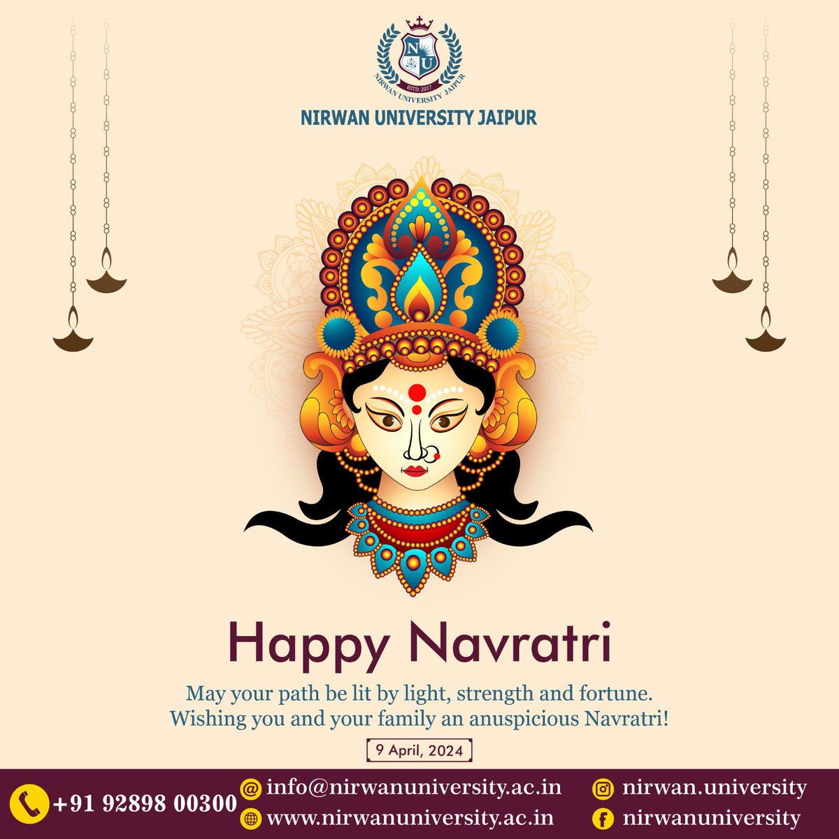 Let the colors of Navratri brighten your days and fill your heart with joy! 🌟 Wishing you all a Happy Navratri 2024! May this auspicious occasion bring blessings, prosperity, and endless happiness to you and your loved ones. #HappyNavratri #Navratri2024 #FestiveVibes