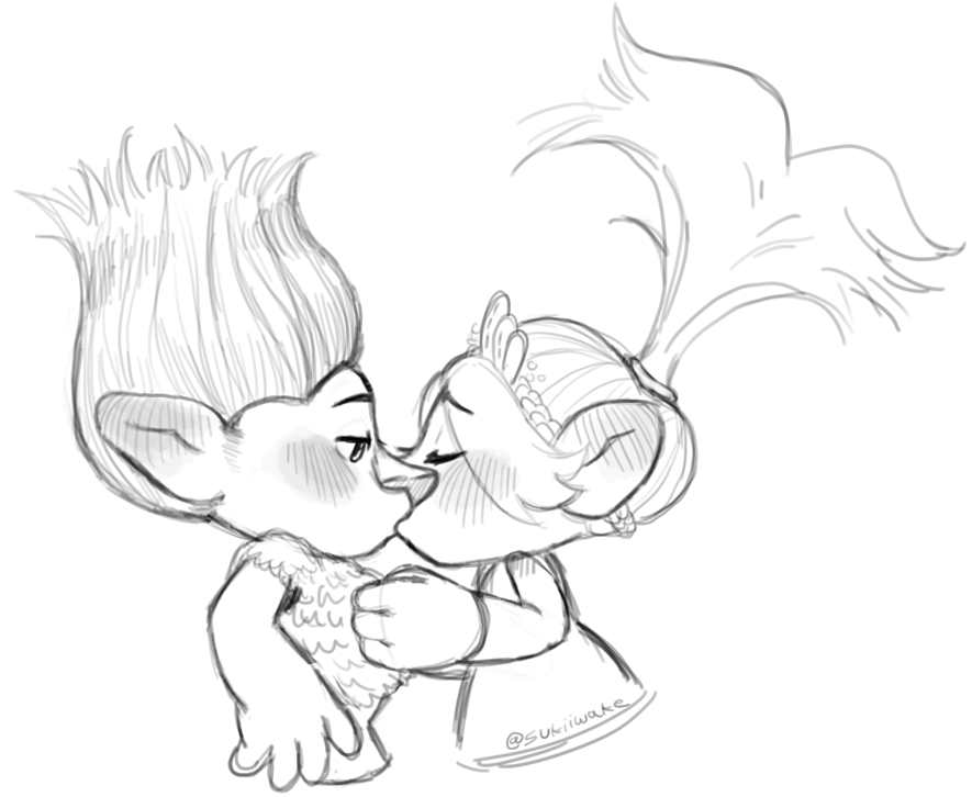 Just two normal trolls smoochin everything’s normal😋 #broppy #broppyfanart #trolls #trollsfanart