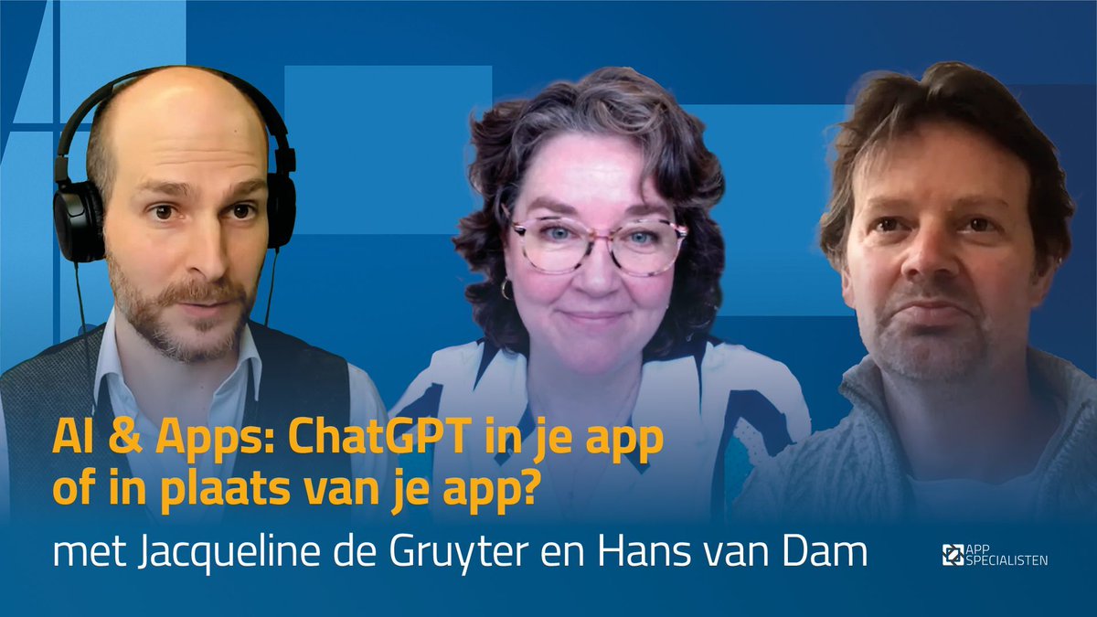 Als AI de wereld overneemt… hoe zit het dan met jouw app? We vragen het Jacqueline de Gruyter en Hans van Dam: appspecialisten.nl/kennisbank/cha… 

Experts op het gebied van apps ontmoeten en spreken? Kom naar Appril Festival 17-26 april: apprilfestival.com

#AI #UX #Apprilfestival