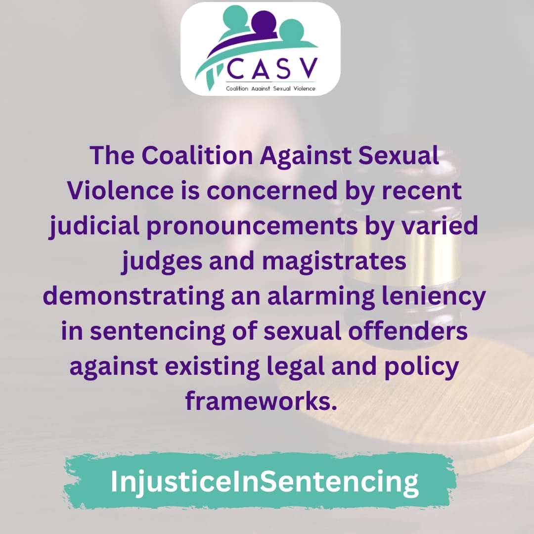 The Coalition against sexual violence, with Utu Wetu as a member organization, is deeply concerned about the recent judicial pronouncements by judges.

 #InjusticeInSentencing