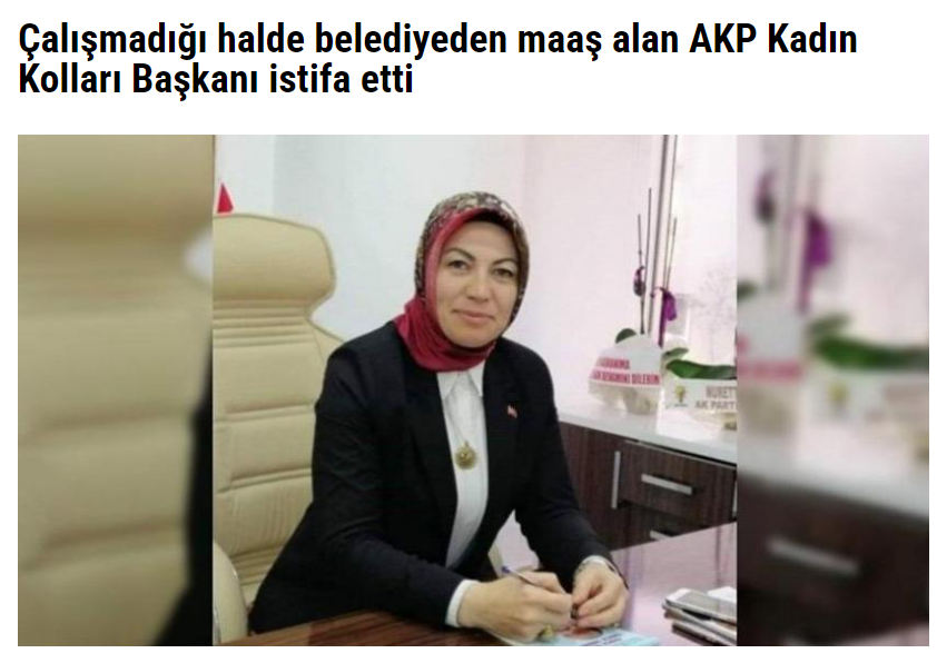 5 yıl önceydi. Bolu Belediyesi'ni AKP kaybetmiş, CHP kazanmıştı. BOSES şirketinde, çalışmadığı halde maaş aldığı ortaya çıkan AKP Bolu Kadın Kolları Başkanı Arzu Güler, önce işini sonra da AKP'deki koltuğunu kaybetti. Bunlardan yüzbinlerce var...