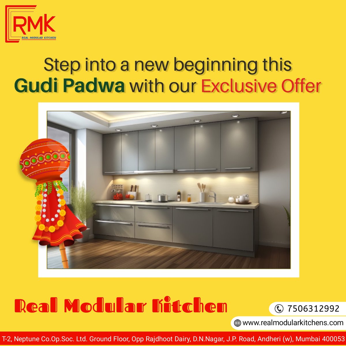 RealModular's tweet image. 🎉 Wishing you all a very Happy Gudi Padwa and Hindu New Year from Real Modular Kitchen Andheri! 🎊

Happy Gudi Padwa and Happy Hindu New Year from all of us at Real Modular Kitchen Andheri! 🪔✨

#GudiPadwa #HinduNewYear  #RealModularKitchen #Andheri #NewBeginnings