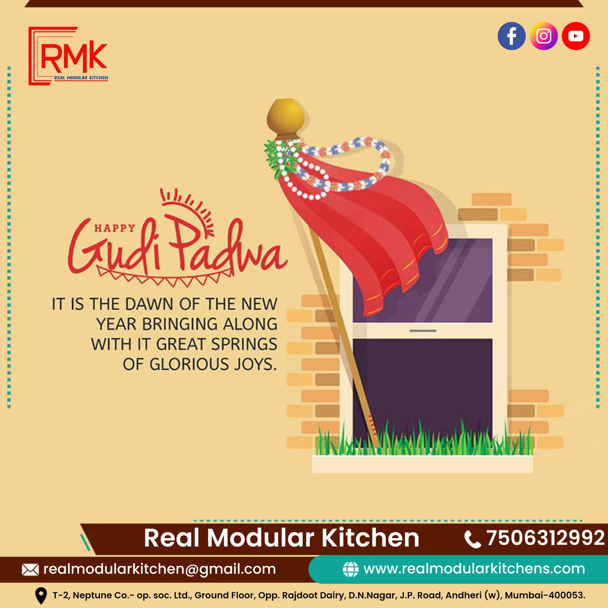 RealModular's tweet image. 🎉 Wishing you all a very Happy Gudi Padwa and Hindu New Year from Real Modular Kitchen Andheri! 🎊

Happy Gudi Padwa and Happy Hindu New Year from all of us at Real Modular Kitchen Andheri! 🪔✨

#GudiPadwa #HinduNewYear #Celebrations #RealModularKitchen #Andheri #NewBeginnings