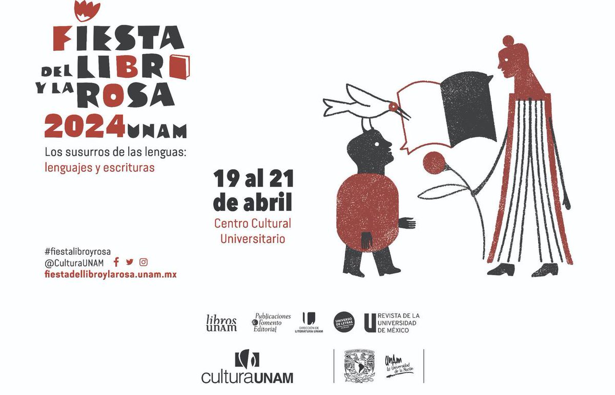 Disfruta de la pluralidad de ideas que nos ofrecen los libros y sus autores. Te esperamos del 19 al 21 de abril en la #FiestaLibroyRosa. Conoce todas las actividades y personas invitadas en fiestadellibroylarosa.unam.mx/programa/