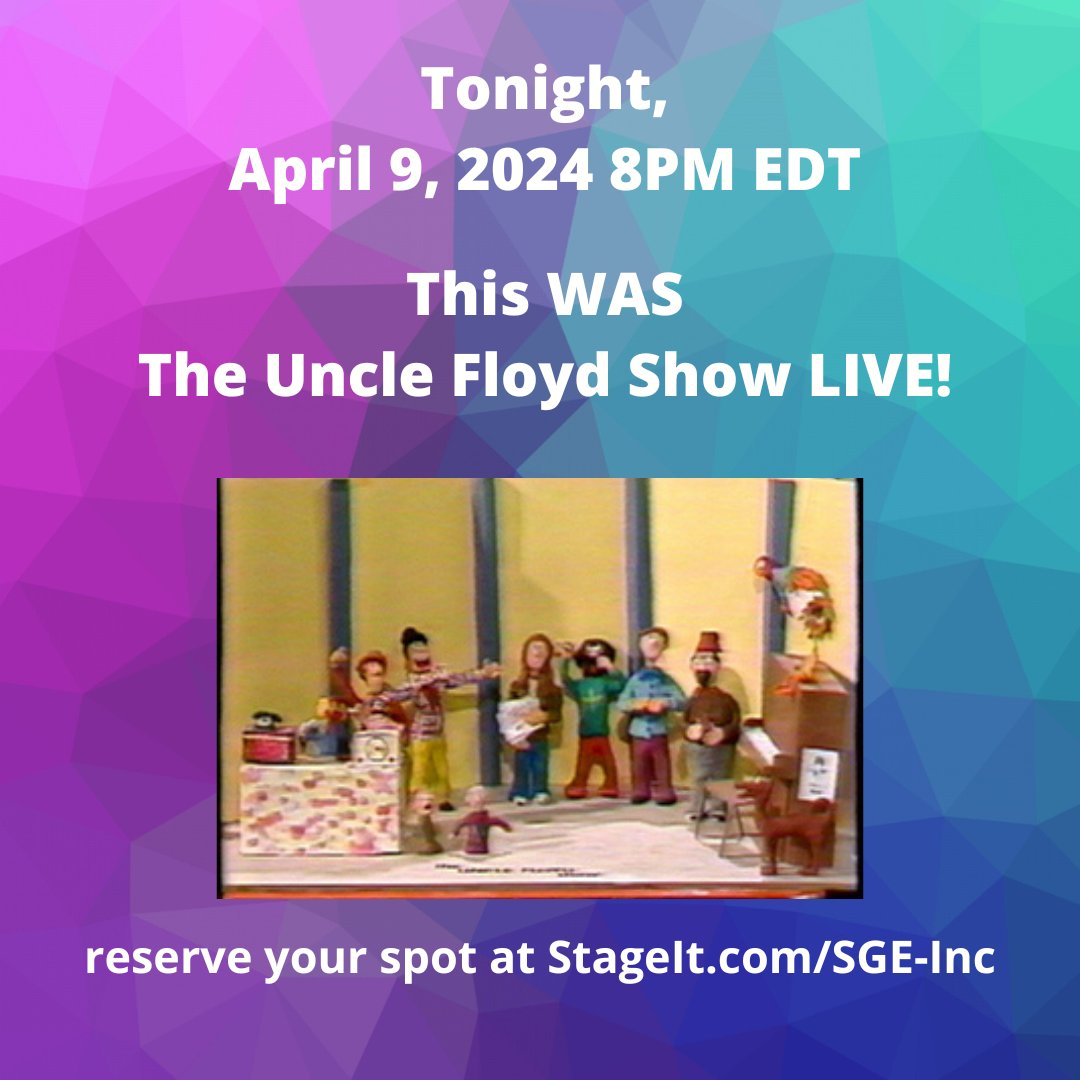 TONIGHT, April 9, 2024 at 8:00pm EDT, join us for some marvelous mirth and mayhem, PLUS one of the most iconic, and in demand, sketches! Stuff from 1980 to 1991! Info at stageit.com/SGE-Inc/115071