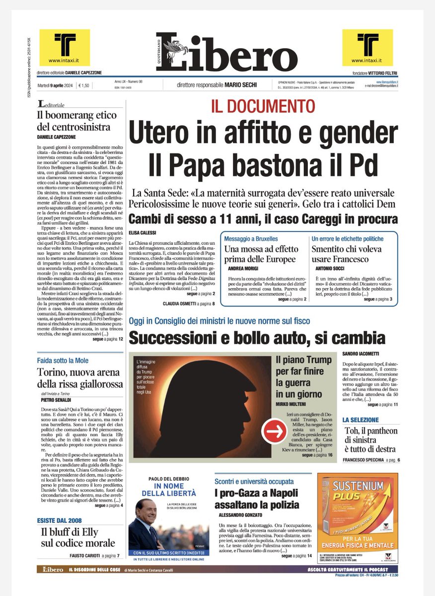 Ecco la prima di oggi di @libero_official Editoriale. Non è solo un fatto di “nemesi”: è che una politica basata sulla “questione morale” è intrinsecamente pericolosa, antilaica, avvelenata, demonizzante. La cattiva eredità dell’intervista Berlinguer-Scalfari del 1981 (e del…