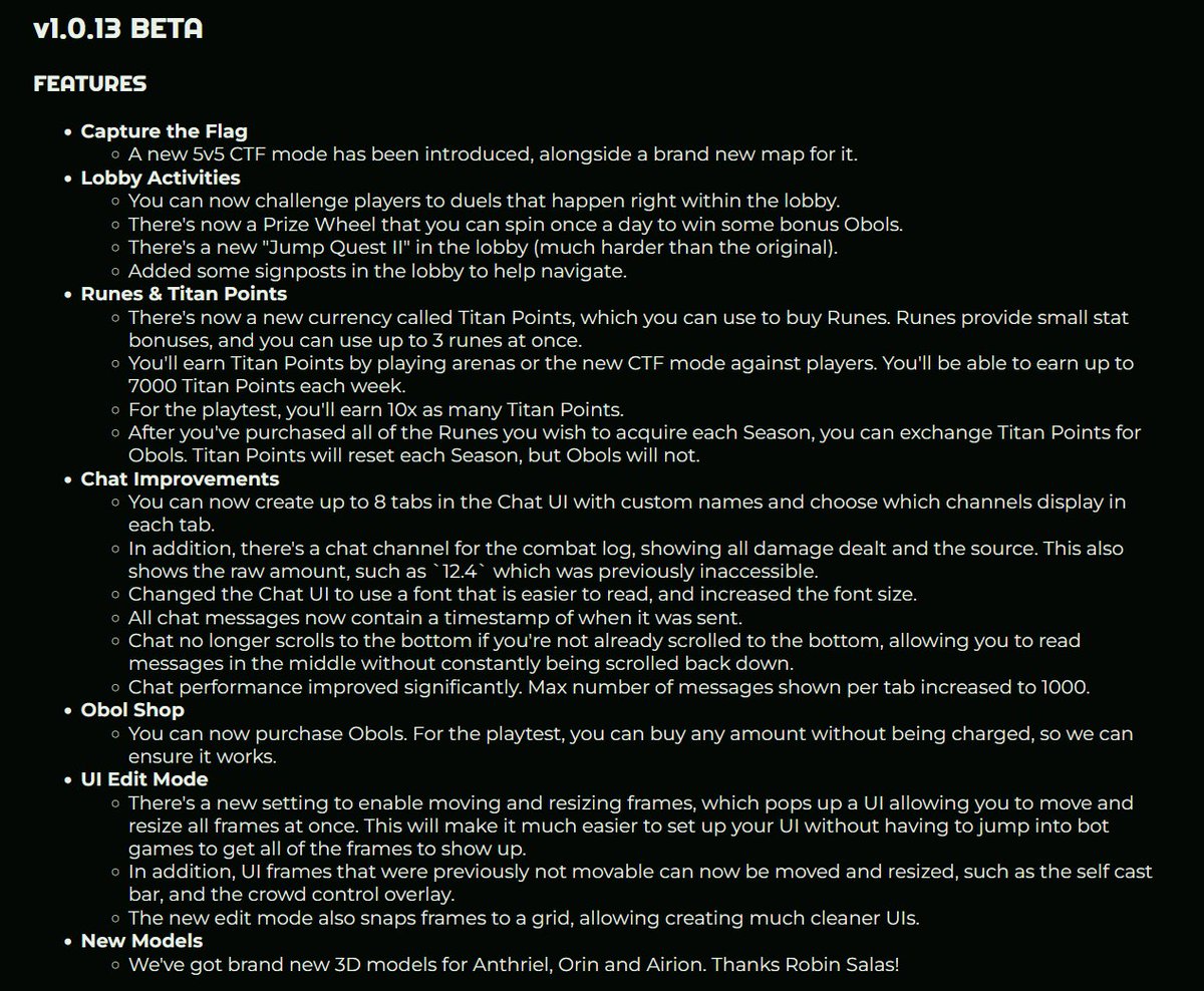 Just posted the patch notes for the upcoming Playtest on April 12th. Full notes can be read here: ringoftitans.com/patchnotes.