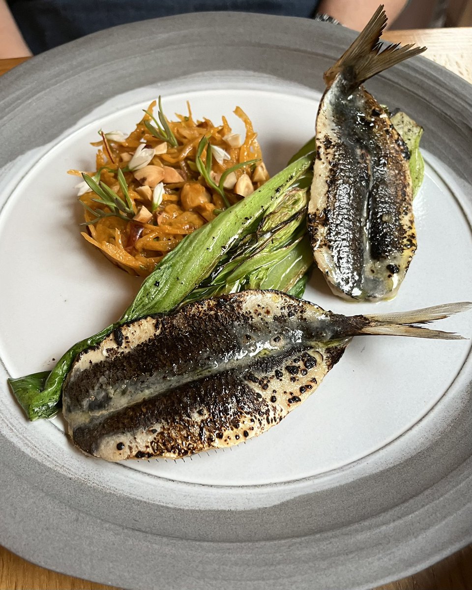 Koji-cured Cornish sardines, sambal salad, cobnuts @apricitydukest @chef_chantelle  #foodie #fish  #foodphotography #foodporn #foodpics #sustainability #lowwastefood #mayfair #michelingreenstar #michelinguideuk #hospitality #food #london #toplondonrestaurants #apricityrestaurant
