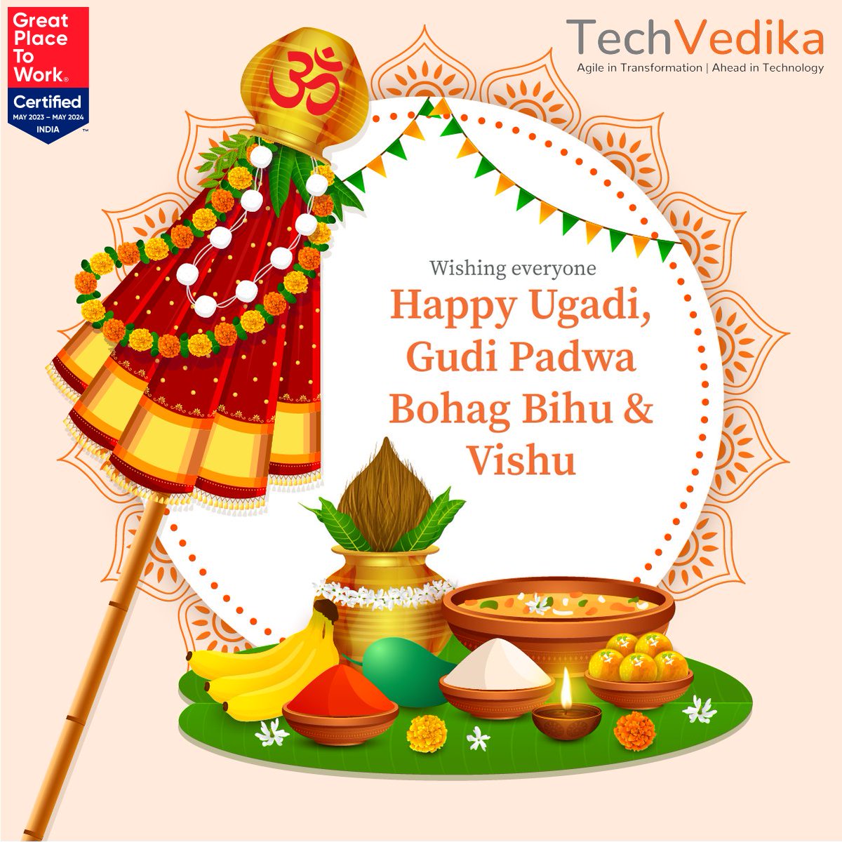 TechVedika's tweet image. TechVedika wishes everyone Happy #Ugadi, #GudiPadwa, #BohagBihu &amp;amp; #Vishu

#savoureverymomentjoyfully