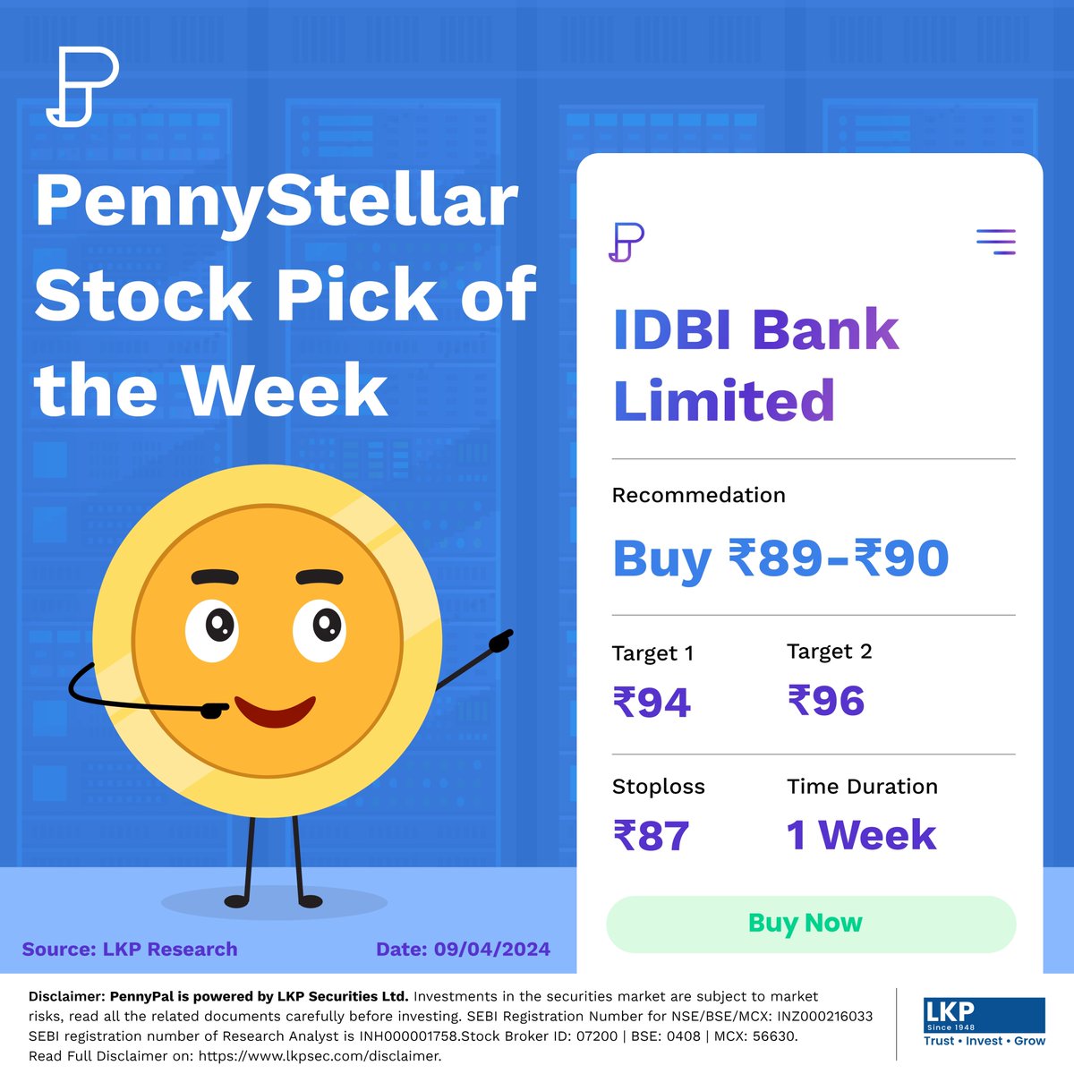 Hey everyone, PennyStellar just dropped a solid stock pick after some thorough research. 

#pennypal #pennystellar #idbibank #banks #baniking #stocktips #stockstowatch #stockstobuy #sharemarketnews #stockmarkettips #sharemarkettips #stockmarkettoday #investments