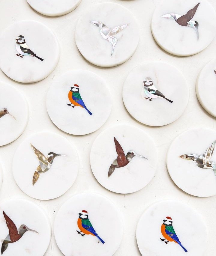 “I would like to paint the way a bird sings.” — Claude Monet Marble Inlay table coasters at Ikka Dukka, Delhi. instagram.com/p/Cub32LtyxDa/… #art #artist #interiordesign #homedecor #quote #thought #culture #design #nature #studio #IncredibleIndia