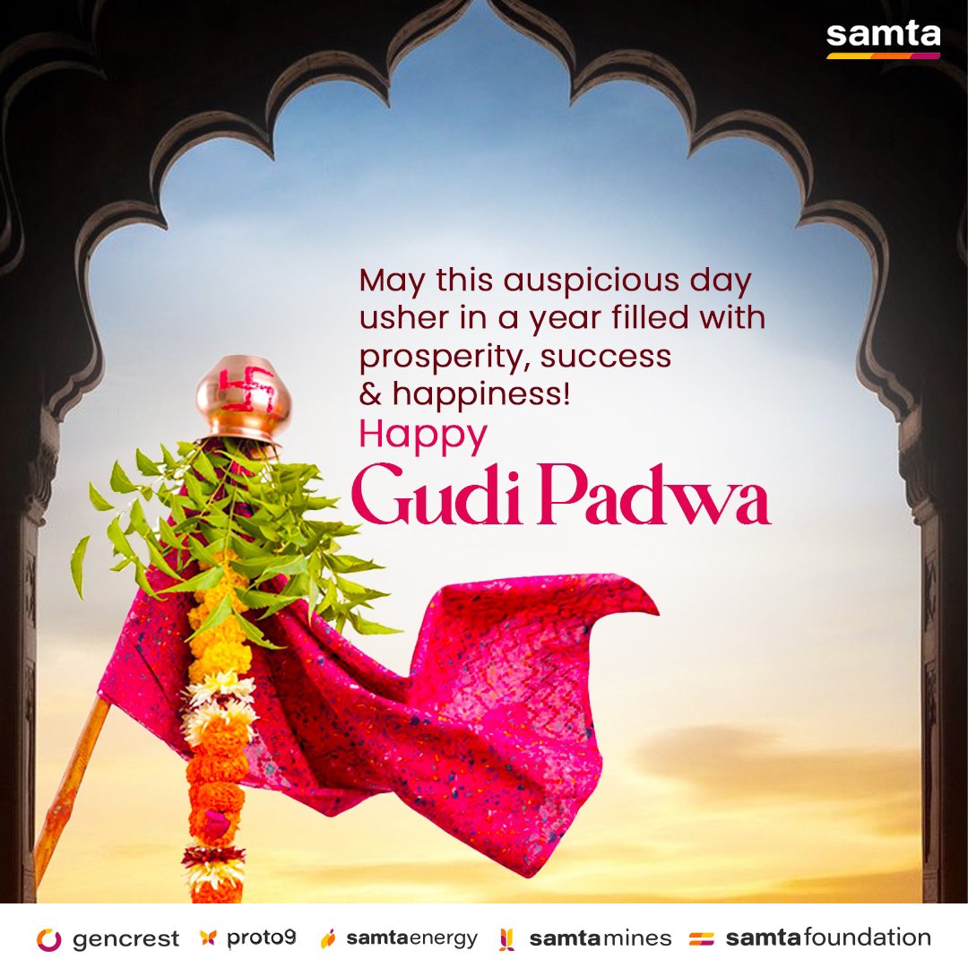 Happy Gudi Padwa! 🌺
May the dawn of this auspicious festival fill your life with renewed energy, prosperity, and endless joy! 

#GudiPadwa #NewYear #IndianFestival #Prosperity #Happiness #Celebration #Tradition #Family #Joy #Harmony #GoodVibes #Blessings #NewBeginnings #Gencrest