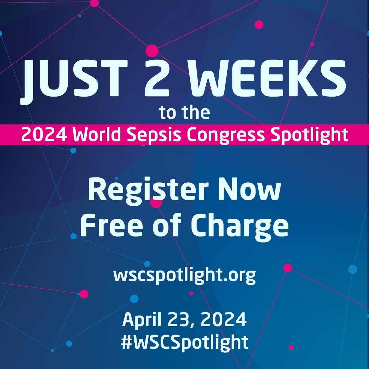 #WSCSpotlight takes place on April 23, featuring 45 speakers presenting on many aspects of #sepsis – for free and completely online, so you can participate from wherever you have an internet connection. More info: wscspotlight.org