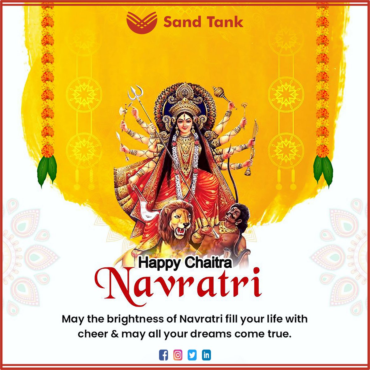 Happy Chaitra Navratri to everyone celebrating! May the auspicious occasion fill your life with joy, harmony, and positivity. Let's welcome the divine energy of Goddess Durga into our hearts. 

#Sandtankfoundation #ChaitraNavratri #NavratriCelebration #GoddessDurga #HinduNewYear