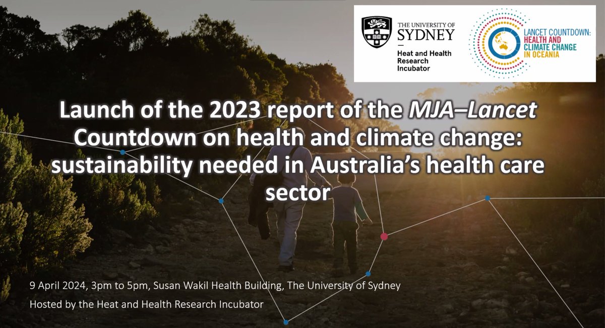 Very exited to be attending the launch of our @LancetCountdown Oceania report today! 'The urgency of substantial enhancements in Australia’s mitigation and adaptation responses to the enormous health and #climatechange challenge cannot be overstated.' mja.com.au/journal/2024/2…