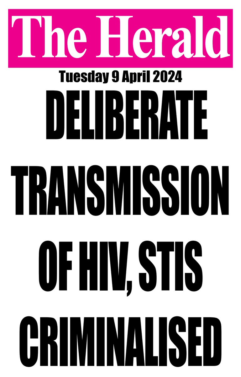 Government lists HIV/AIDS as one of the STIs whose deliberate transmission is punishable under law. More in today's @HeraldZimbabwe
