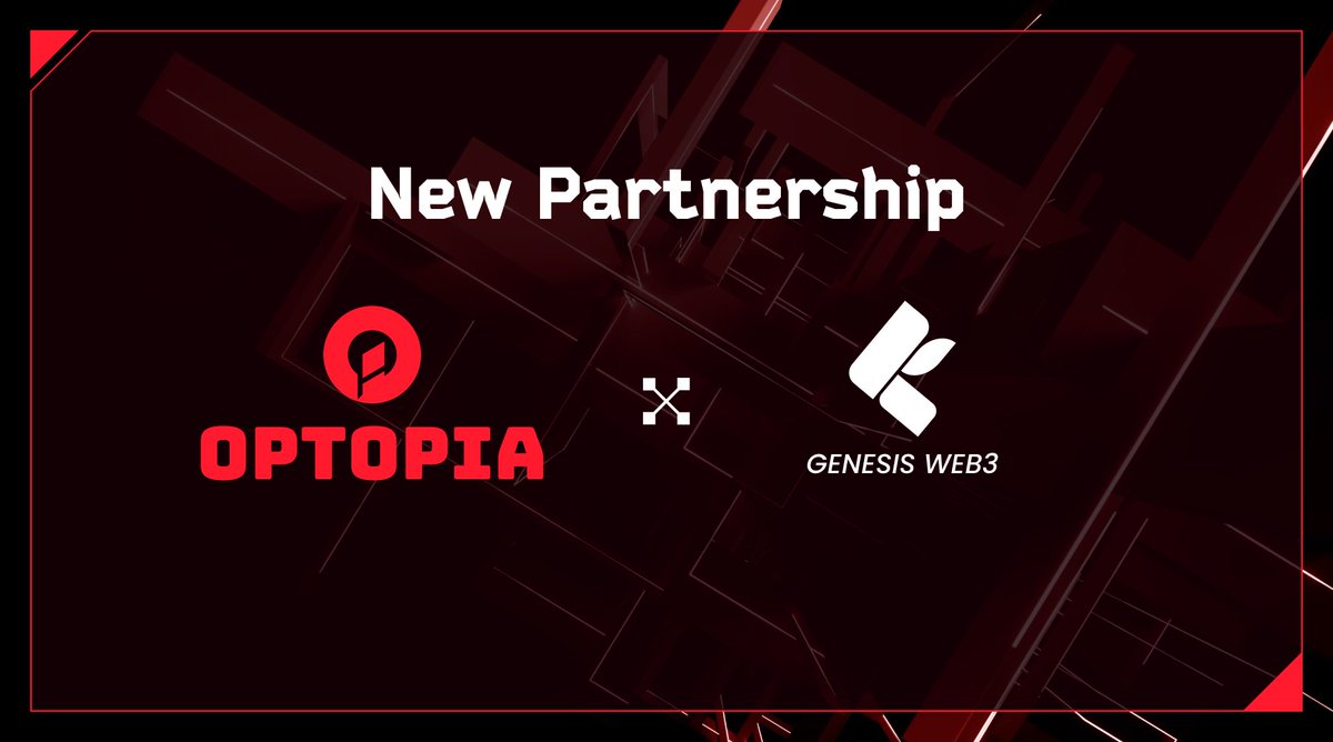 Exciting partnership alert!🚨

@Optopia_AI X @GenesisWeb3_ 🤝

Which provides empowering brands with innovative marketing solutions.🫶

Through this partnership, we aim to expand our networks for growth.🌟💡

#Layer2 #AI #Optopia