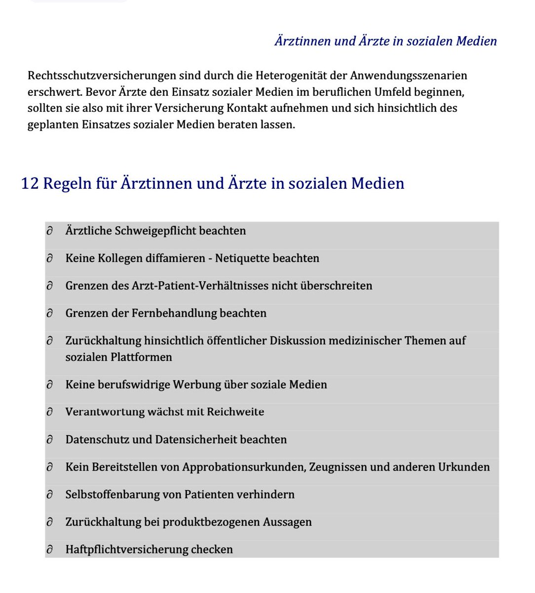 Bettina Grande (@grandebettina) on Twitter photo Die Bundesärztekammer <a href="/BAEKaktuell/">Bundesärztekammer</a> hat eine „Handreichung für 
Ärztinnen und Ärzte in sozialen Medien“ (2023) veröffentlicht.
Kernaussage:
„YOU ARE ALWAYS A DOCTOR"
bundesaerztekammer.de/fileadmin/user… Die Bundesärztekammer <a href="/BAEKaktuell/">Bundesärztekammer</a> hat eine „Handreichung für 
Ärztinnen und Ärzte in sozialen Medien“ (2023) veröffentlicht.
Kernaussage:
„YOU ARE ALWAYS A DOCTOR"
bundesaerztekammer.de/fileadmin/user…