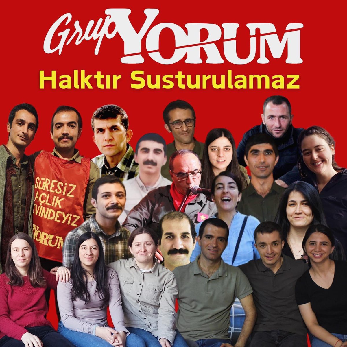 Bir insan,bir sanatçı olarak hiç bir fikrin ,hiç bir müzik grubunun yasaklanmasını kabuledemem. Üç maymunu oynayamam! Yaşadığım ülkede yılların grubu olan @Grup_YORUM 20 emekçisi tutsak Helin ve İbrahim daha dün en ağır bedeli vermişken 106 gündür açlık grevi devam ediyor Olmaz!