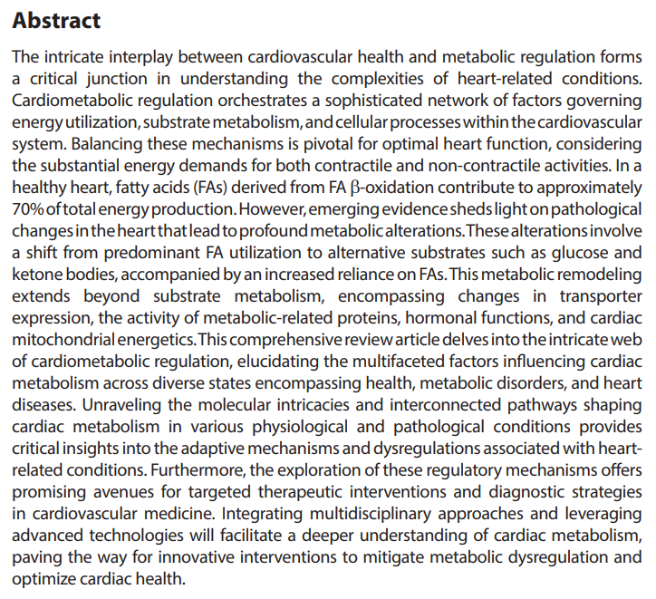 🔥#InterestingPaper 'Navigating the complex landscape of cardiac metabolism in #health and #disease states'
👥By Pongpan Tanajak et al. 
Read #article here: doi.org/10.36922/itps.…