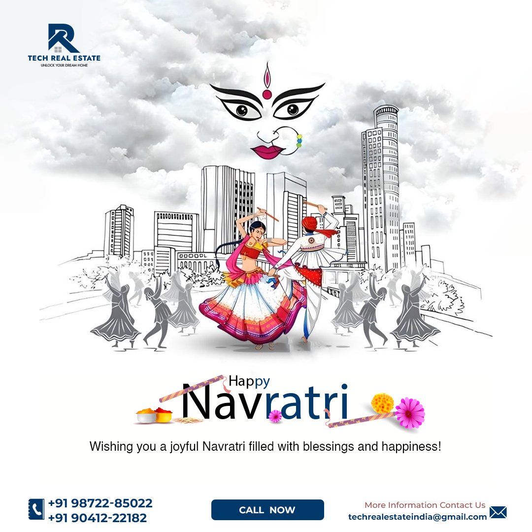 May this Navaratri bring abundant blessings and prosperity to your home! 

Happy Navaratri from Tech Real Estate! 🌟

#techrealestate #happynavaratri #Navaratri #RealEstate #residential #commercial #plots #realestateinvesting