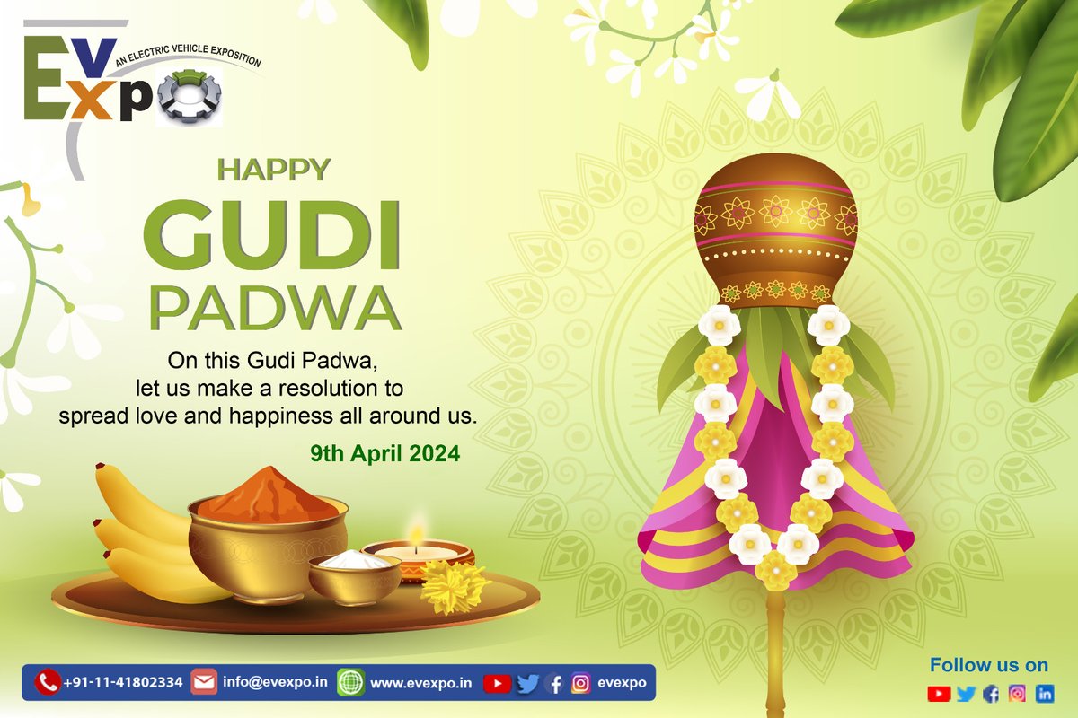 🎉 Happy Gudi Padwa from the electrifying world of EvExpo! 🎊

#HappyGudiPadwa  #EvExpoCelebrate