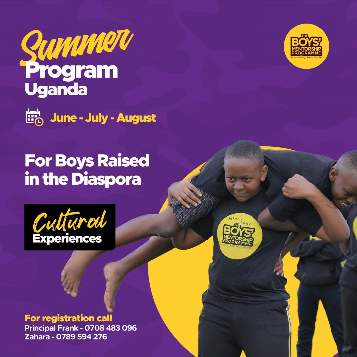 Two Big Announcements: 📣 Our Summer Programs are now now open for registration: Summer #Military BooTCamp (10 Days) Summer #Cultural Experience ( 3 months) All details explained through our web: boysmentorship.africa