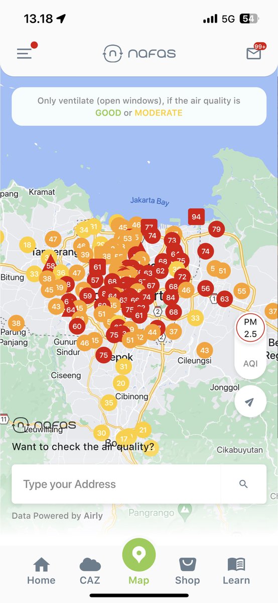 Yang sharing kemarin Maps sama kualitas udara mana suaranya? Jakarta udah sepi Hanya sekian orang yang gak mudik Dan polusi Data dari @nafasidn