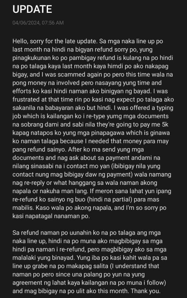 AUTUMNPH || ongoing refund tweet media