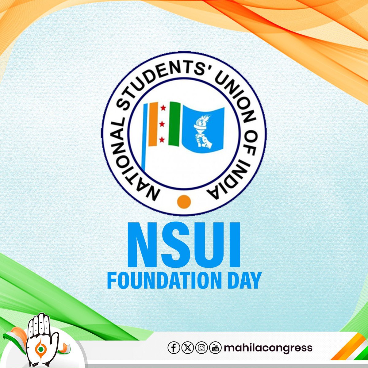 Congratulations to NSUI on their 54th Foundation Day!
For over half a century, the vibrant student association has been actively fighting on the ground, raising student issues.

We thank every NSUI member for keeping the spirit of democracy alive in our colleges and universities.