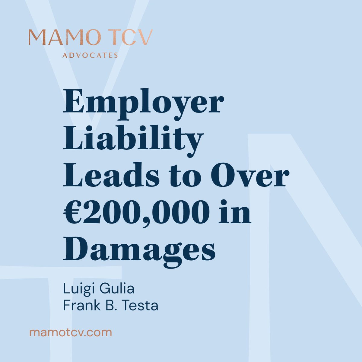 Find out more in the article by Luigi Gulia and Frank B. Testa 
mamotcv.com/insights/emplo…

#litigation #damages #employerliability #contractandtort #mamotcv