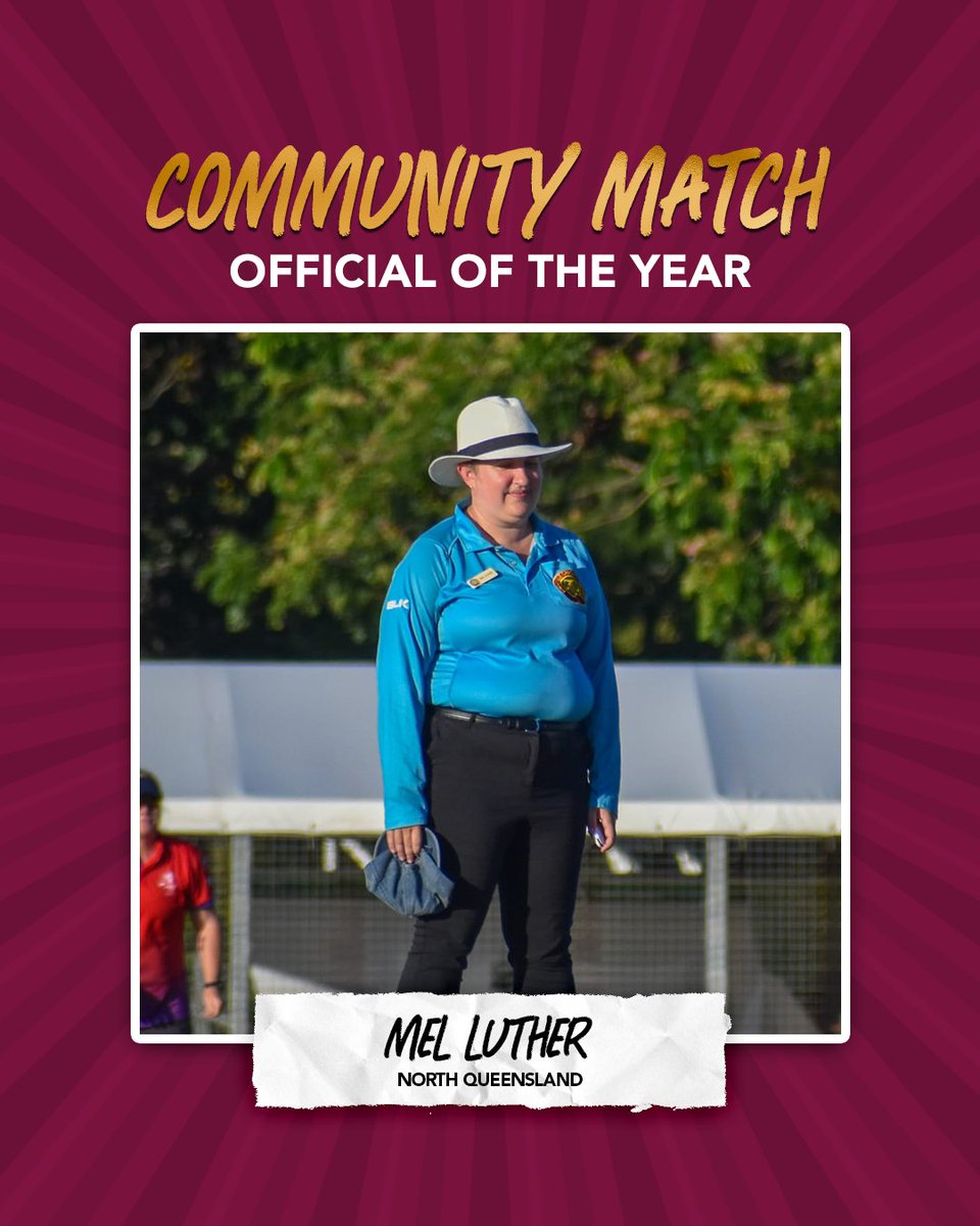 Congratulations to Community Match Official of the Year, Mel Luther! 🏆