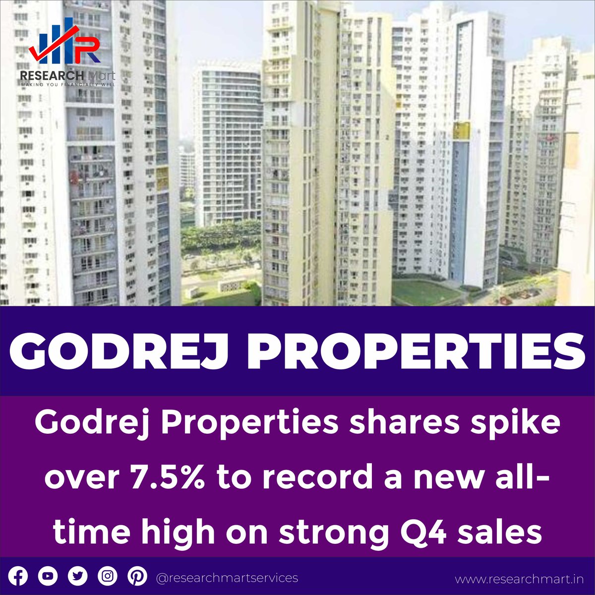 Godrej Properties shares spike over 7.5% to record a new all-time high on strong Q4 sales
.
.
.
.
.
.
.
#GodrejProperties