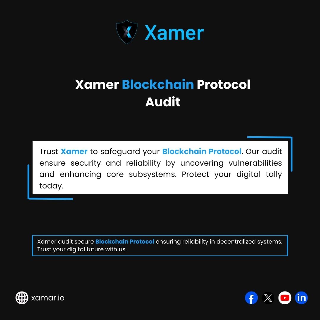 xameraudit's tweet image. 🛡️Ensure your #blockchainproject security with Xamer #smartcontract🕵️‍♂️#audit. Our process combines manual code review with #ai and mathematical techniques to ensure the #security of🔗#blockchain.