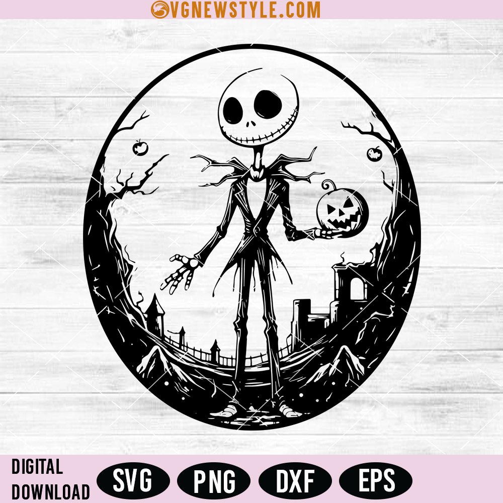 Jack Skellington SVG | Nightmare Before Christmas Digital Art svgnewstyle.com/jack-skellingt…