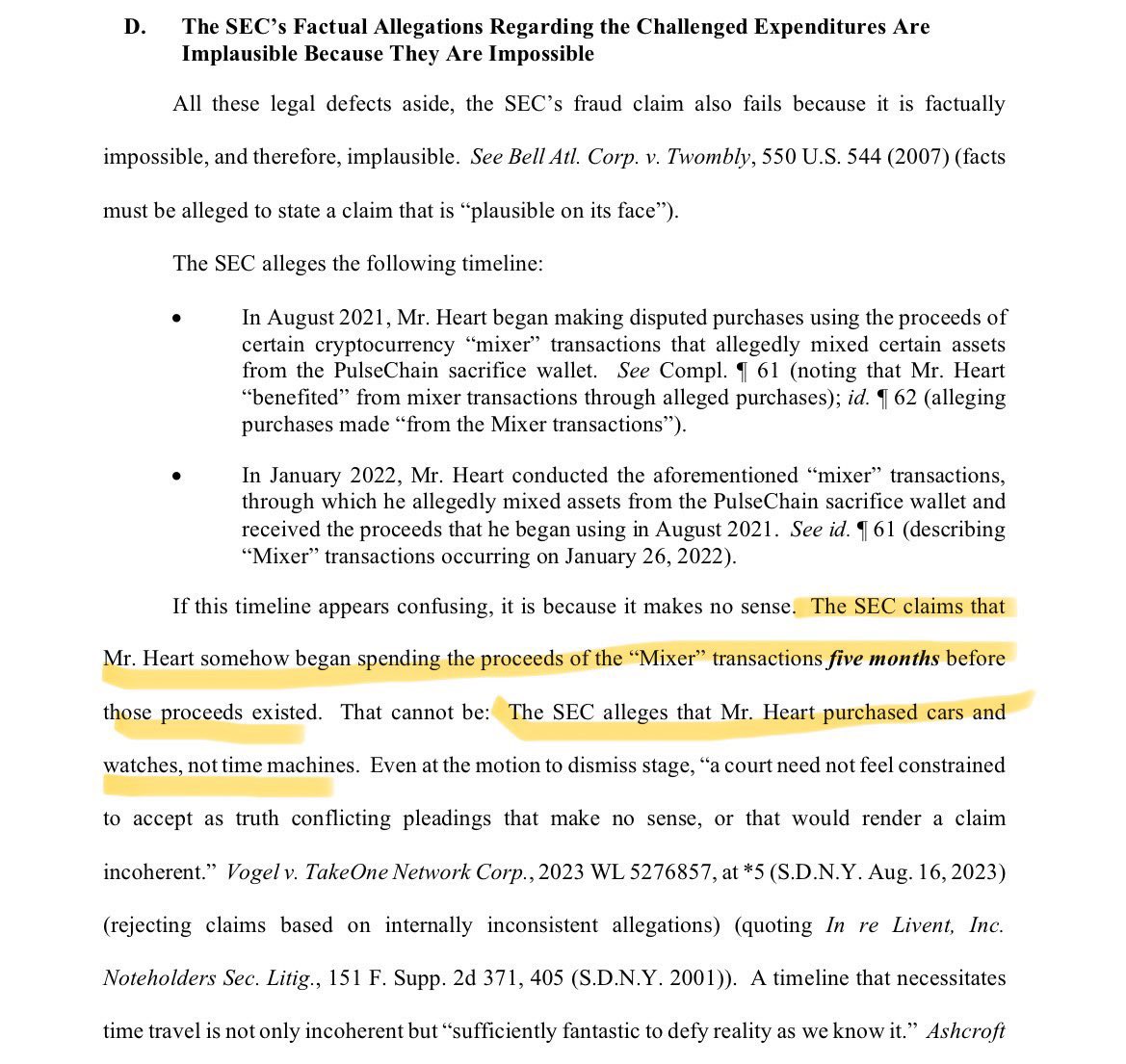 🚨 Apparently the SEC is accusing Richard Heart of being a time traveler 🤣